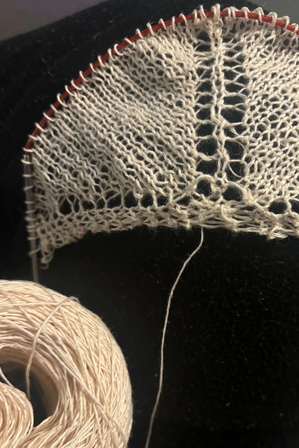 Linen rebozo in progress