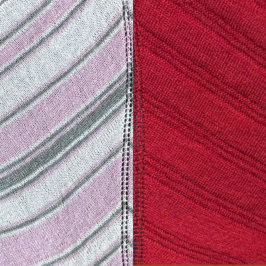 Rebozo knits side by side