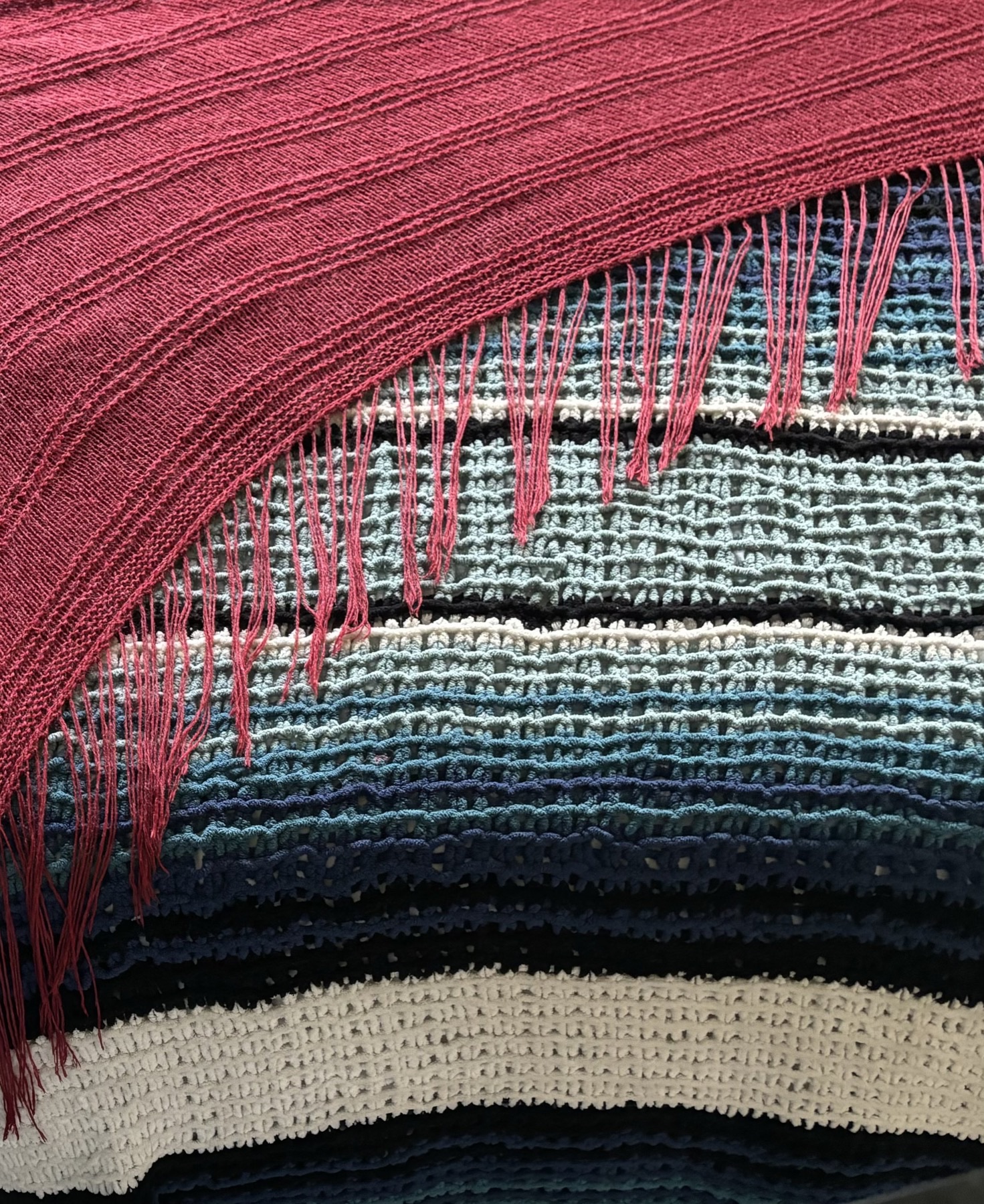 Merino rebozo — finished piece