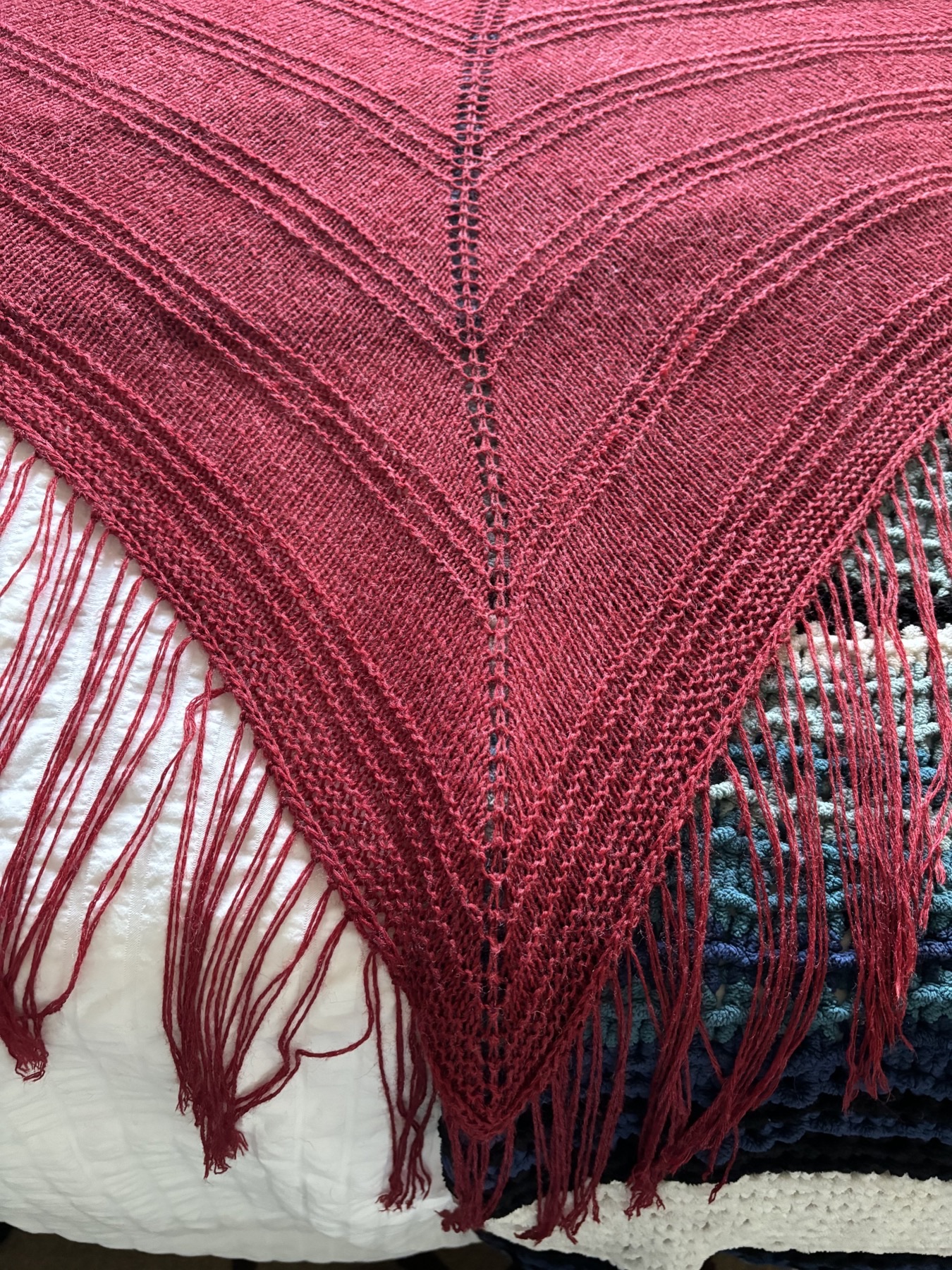 Merino rebozo laid flat